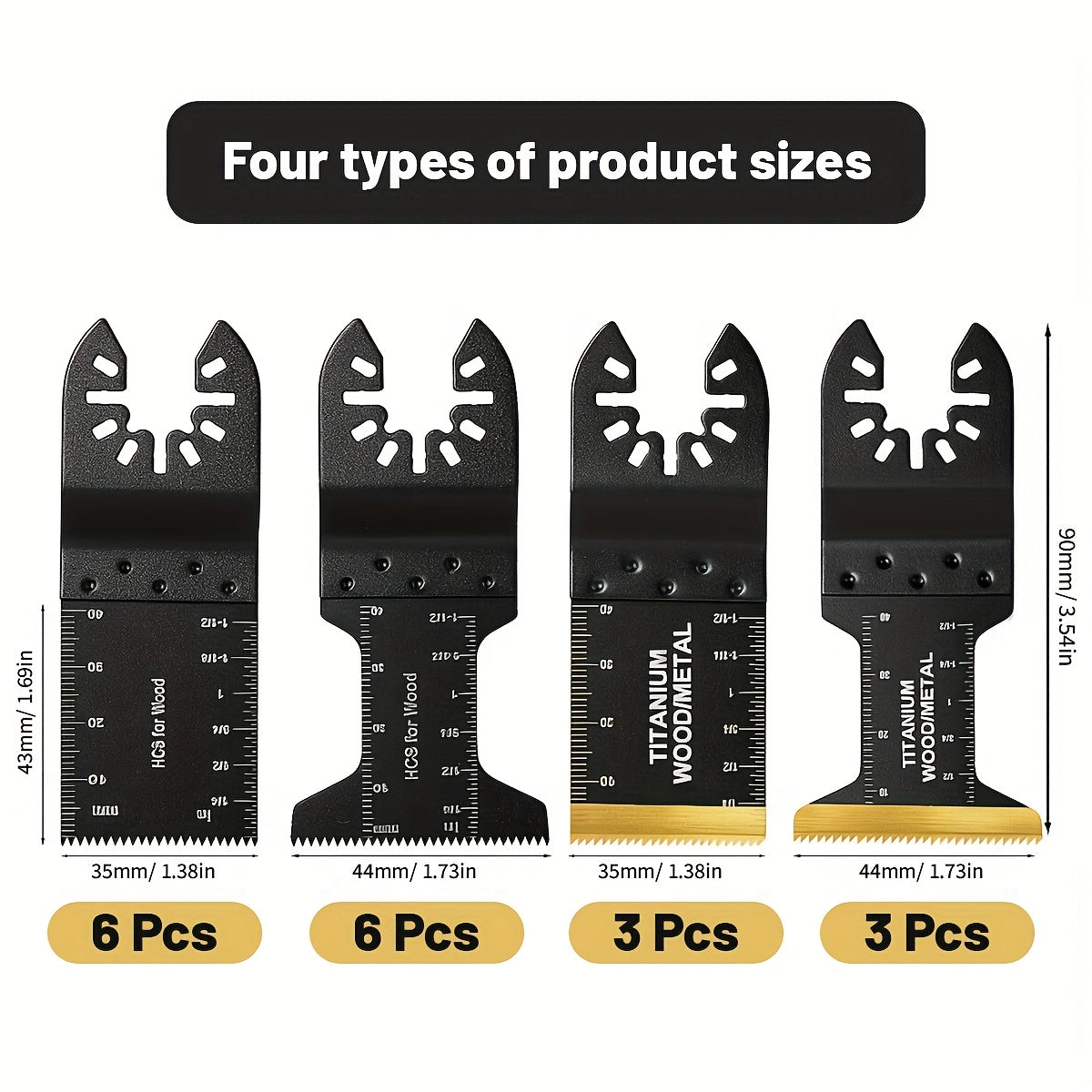 Titanium Oscillating Saw Blades Universal Quick Release Multi-Tool Blade Set – 18/28/36/50 Pcs, Cuts Metal, Wood & Plastic, Compatible with DeWalt, Makita, Bosch & More