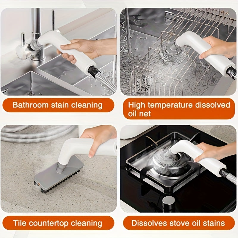Handheld Steam Cleaner 4.4Bar High-Power Fast Heating 6 Multifunctional Heads 47oz Large Tank Dual Safety for Kitchen, Sofa, Floor, Bathroom, Car, Refrigerator, and Air Conditioner
