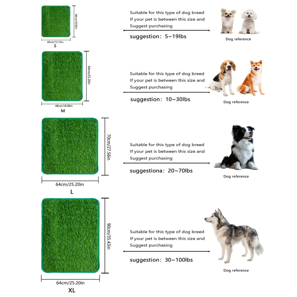 Dog Potty Training Grass Pad – Simulated Artificial Turf Dog Toilet Mat for Indoor & Outdoor Use, Non-Slip Easy-Clean Pet Lawn Poop Tray for Small, Medium, and Large Dogs, Apartment Balcony, Backyard