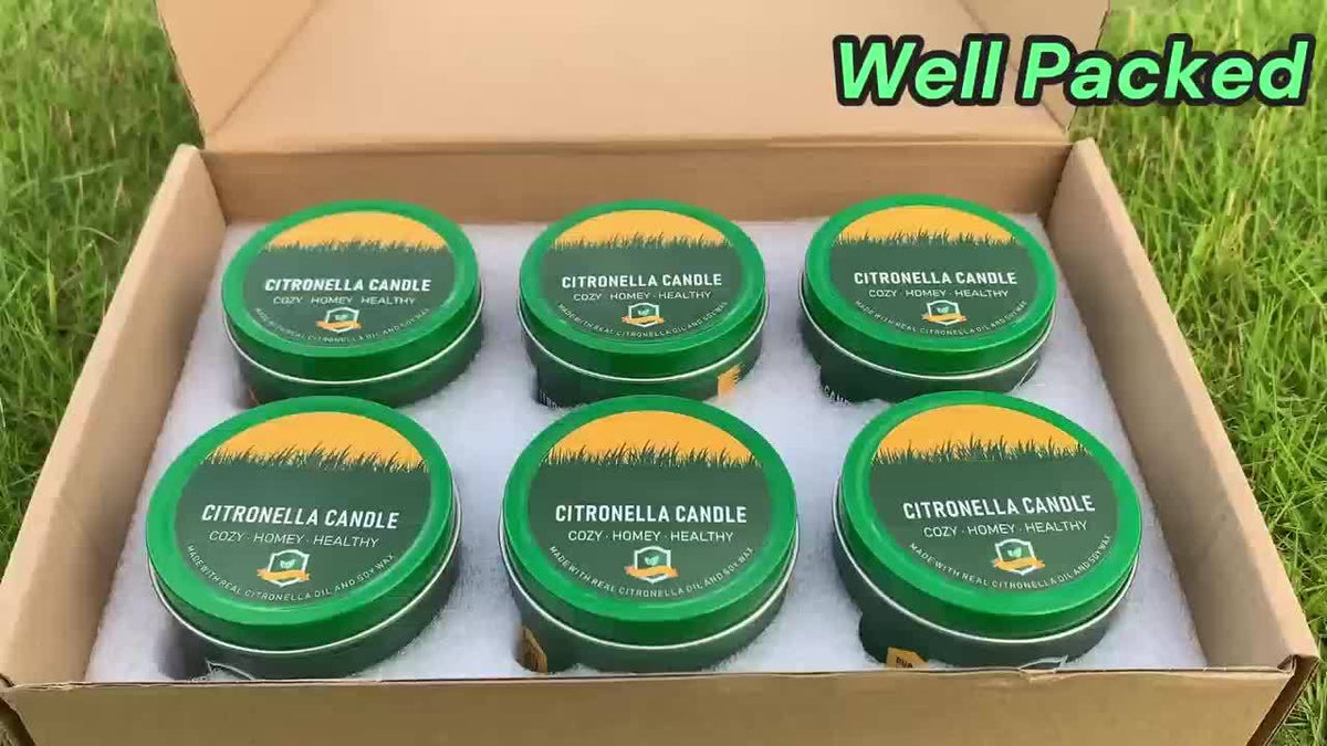 Citronella Candles Outdoor 6-Pack, 4.4oz Each, 150-Hour Burn Time, Natural Mosquito Repellent for Patio, Camping, BBQ, Garden, Yard, Party, Deck, Lanai, Home Decor Gift