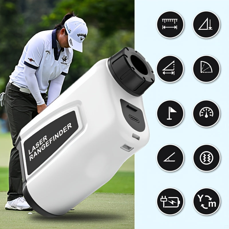 1200 Yard Laser Golf Rangefinder, 6X Magnification, Slope Switch, Pulse Vibration, Target Lock, Trajectory Compensation, Type-C Rechargeable for Golf and Hunting