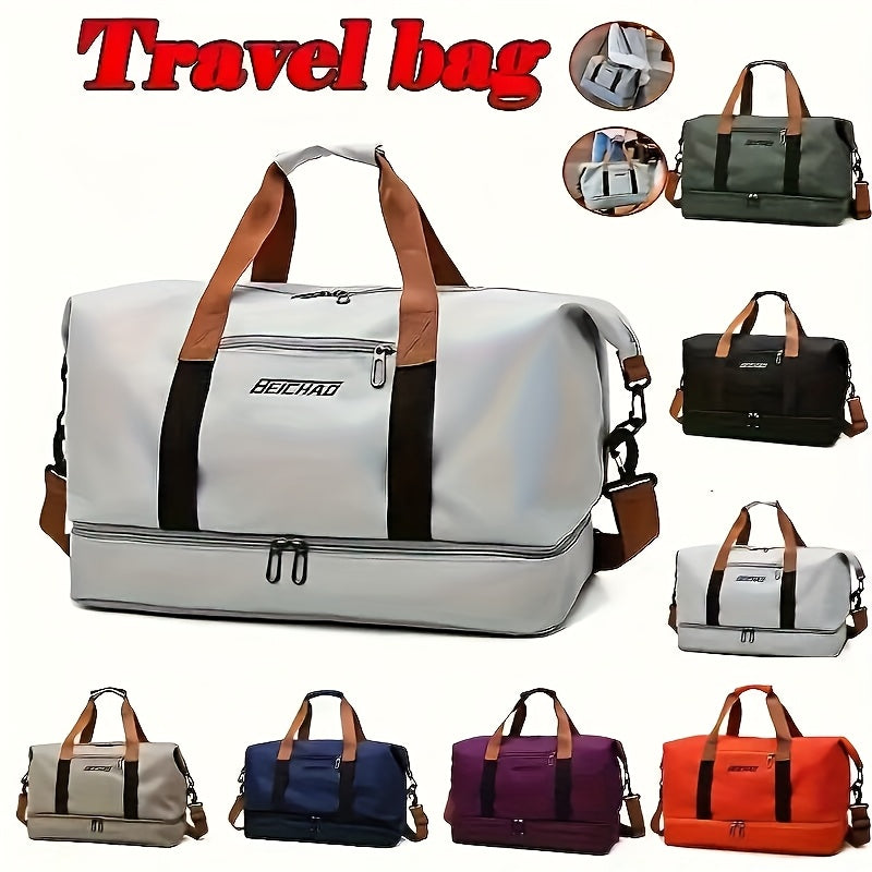 Women's Large Capacity Travel Bag with Dry/Wet Separation – Gym Yoga Fitness Duffel Bag, Weekend Overnight Tote Handbag for Travel, Leisure & Outdoor, Multiple Color Options Available