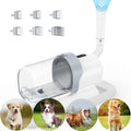 5-in-1 Pet Grooming Vacuum Kit with 99% Hair Suction – Professional Dog & Cat Clippers with 6 Guide Combs, Powerful Low-Noise Grooming Vacuum for Dogs, Cats & All Pets, White Grey Blue