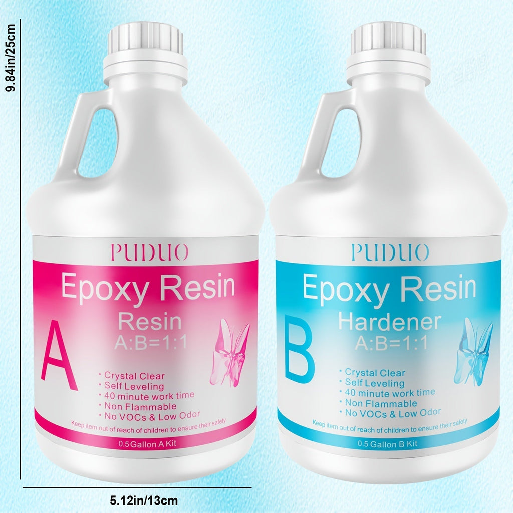 Ultra Clear Epoxy Resin Kit 2-Part Bubble-Free Yellowing-Resistant Self-Leveling for Countertops, River Tables, Casting, Coating, and DIY Crafts - 32oz, 72oz, Fast Cure, 1 Gallon with Pump