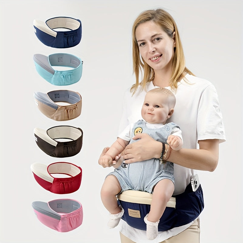 Ergonomic Hip Seat Baby Carrier with Adjustable Waist Belt, Multiple Pockets for Newborns & Toddlers Up to 45 lbs, Hands-Free Baby Hip Carrier for Daily Use & Travel