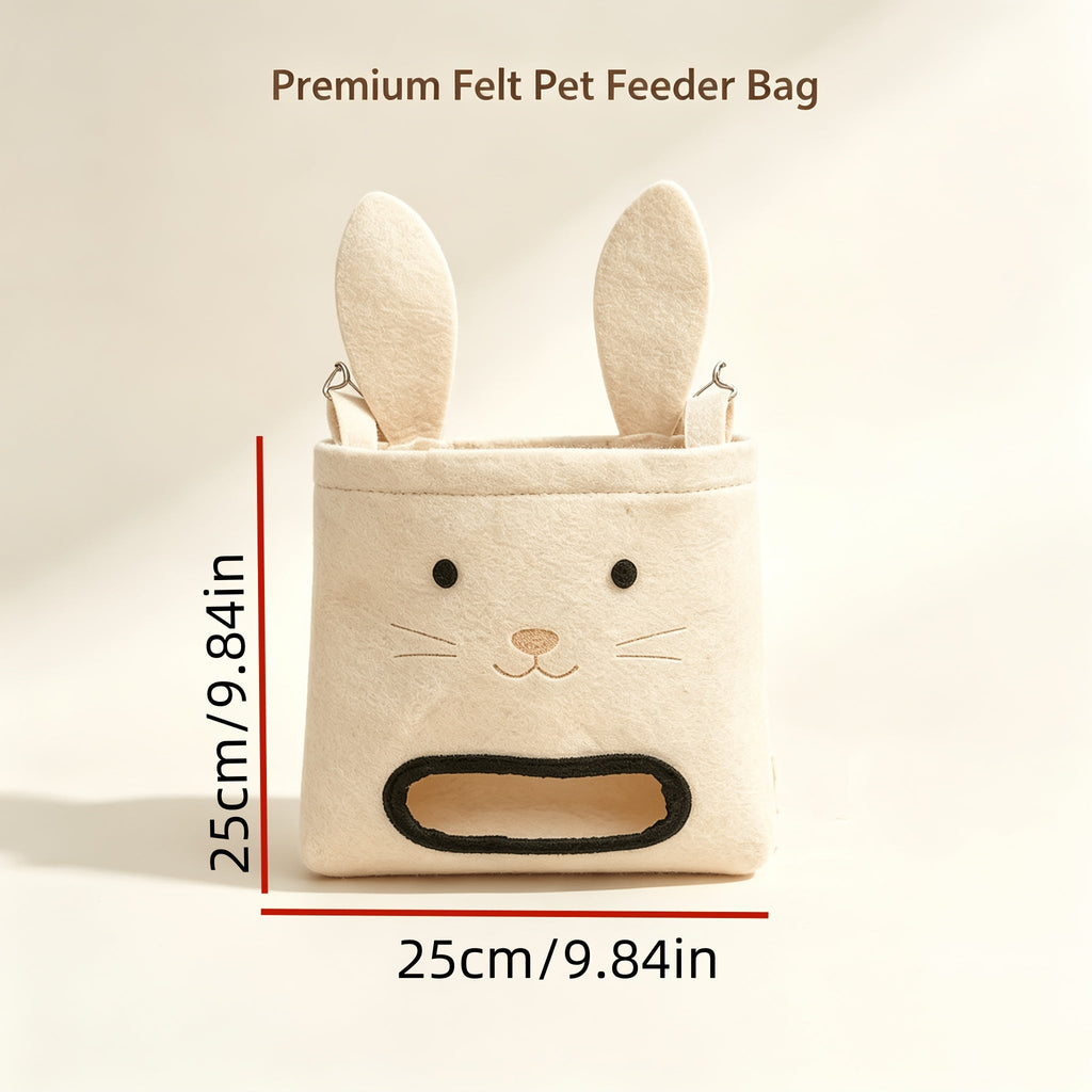 Hanging Hay Feeder for Rabbits, Guinea Pigs & Small Animals - Large Capacity Rabbit Face Design, Anti-Tip, Easy Hang Chain, Indoor/Outdoor Cage Food Bowl for Rabbits, Guinea Pigs, Kittens & Cats