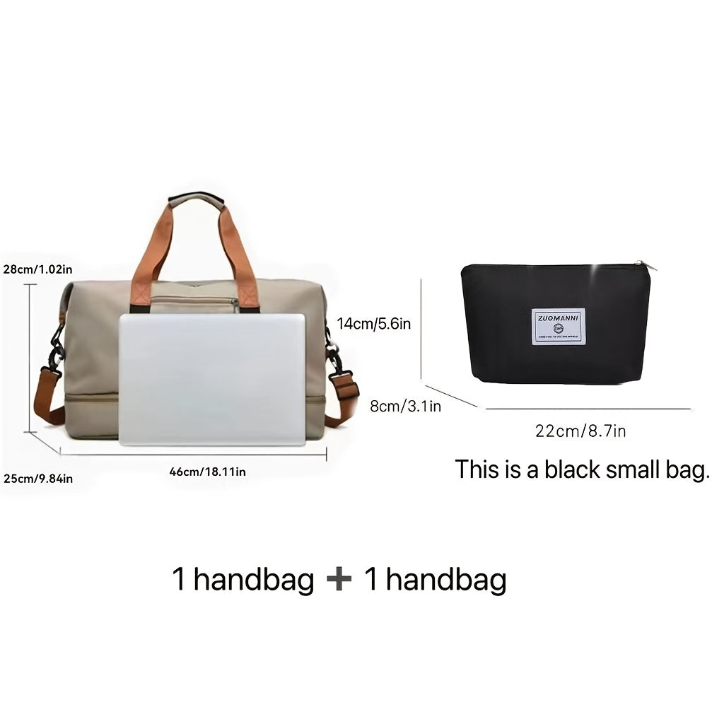 Women's Large Capacity Travel Bag with Dry/Wet Separation – Gym Yoga Fitness Duffel Bag, Weekend Overnight Tote Handbag for Travel, Leisure & Outdoor, Multiple Color Options Available