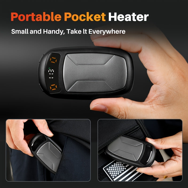 2-Pack Rechargeable Hand Warmers with COB Flashlight & Magnetic Base – 12Hr Heat, Portable Electric Pocket Warmer, Christmas Gift for Women Men Outdoor Winter