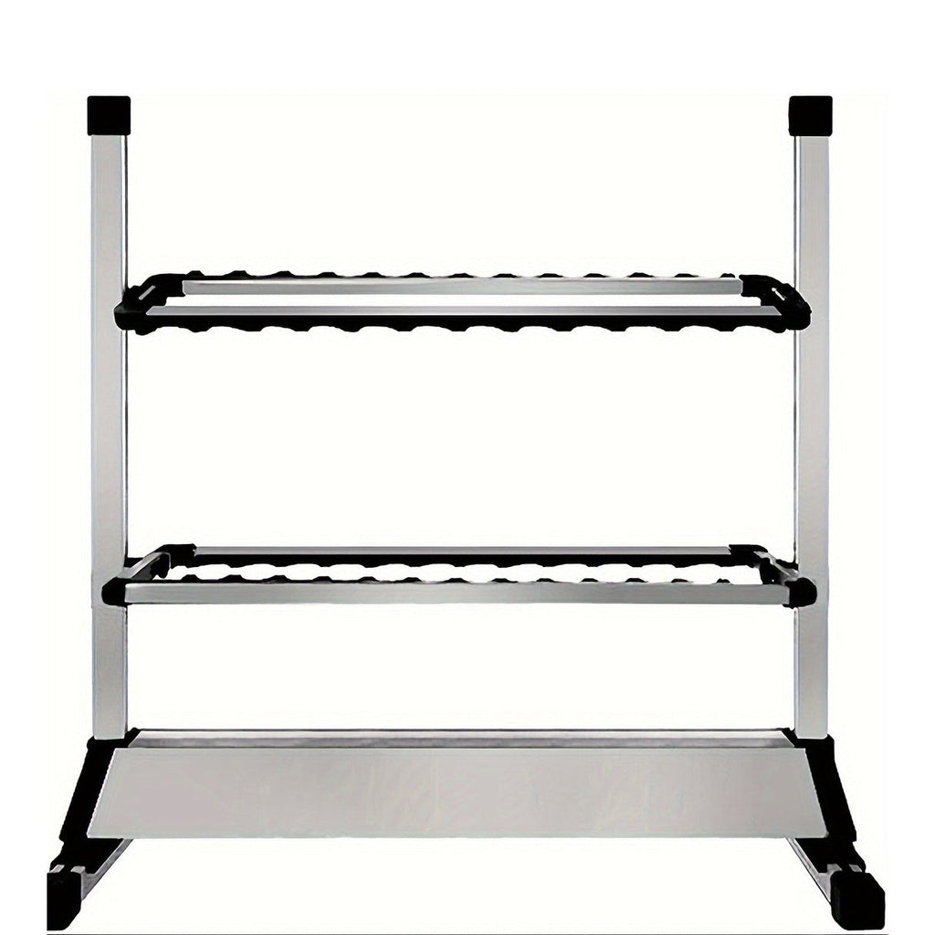 Portable Fishing Rod Holder Rack for 24 Rods, Aluminum Alloy, Rust-Resistant with Cushioned Grips - Lightweight Organizer for Garage, Cabin, Bedroom & Fishing Storage