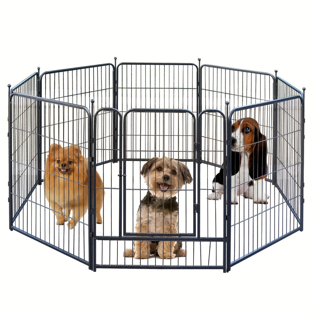 Heavy Duty Metal Dog Playpen – Portable Foldable Exercise Pen Fence for Small, Medium, and Large Dogs, 8 or 16 Panels, No Assembly Required, Perfect for Indoor, Outdoor, Yard, and RV Camping