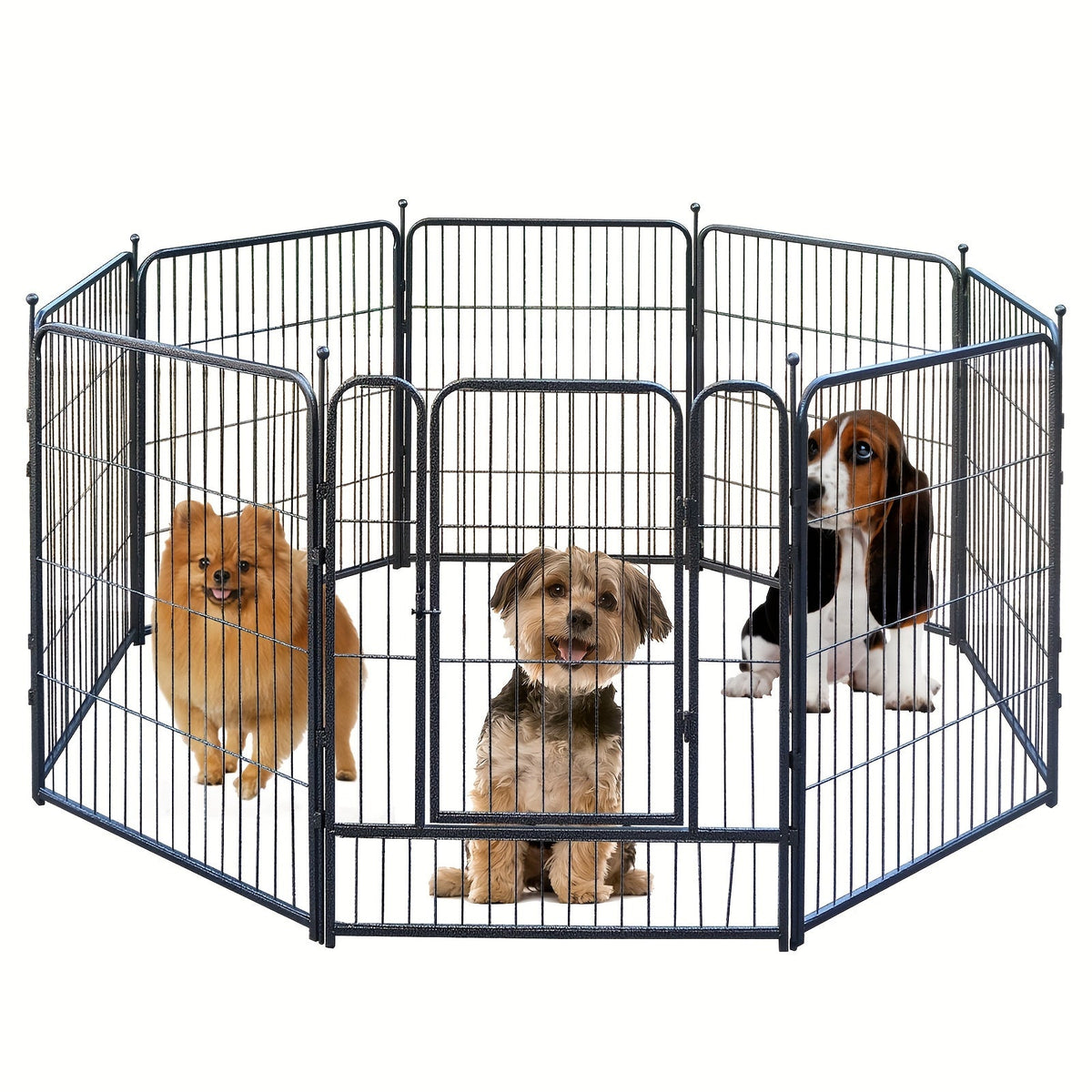 Heavy Duty Metal Dog Playpen – Portable Foldable Exercise Pen Fence for Small, Medium, and Large Dogs, 8 or 16 Panels, No Assembly Required, Perfect for Indoor, Outdoor, Yard, and RV Camping
