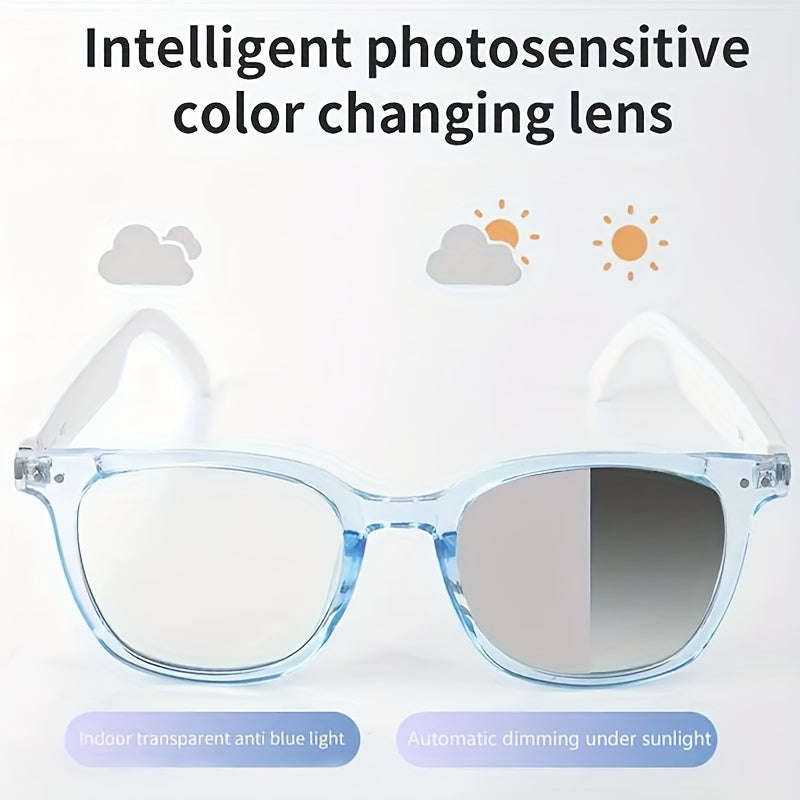 Smart Audio Glasses Bluetooth 6.0 – Auto-Dimming Photochromic Lenses, Anti-Blue Light, Music & Phone Calls, Converts to Sunglasses in Seconds, Multiple Frame Colors