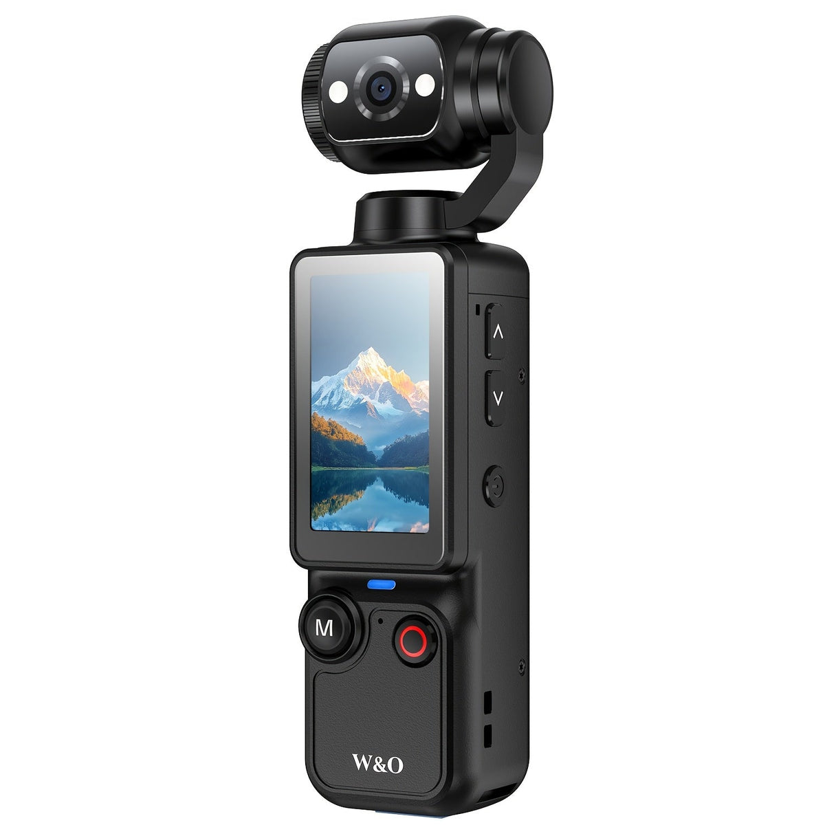 4-in-1 Action Camera 1080P HD with 360° Rotating Lens - Image Stabilization, One-Click Recording, Ultra-Lightweight Compact Outdoor Camera for Cycling Vlog Drone-Style Shots - White