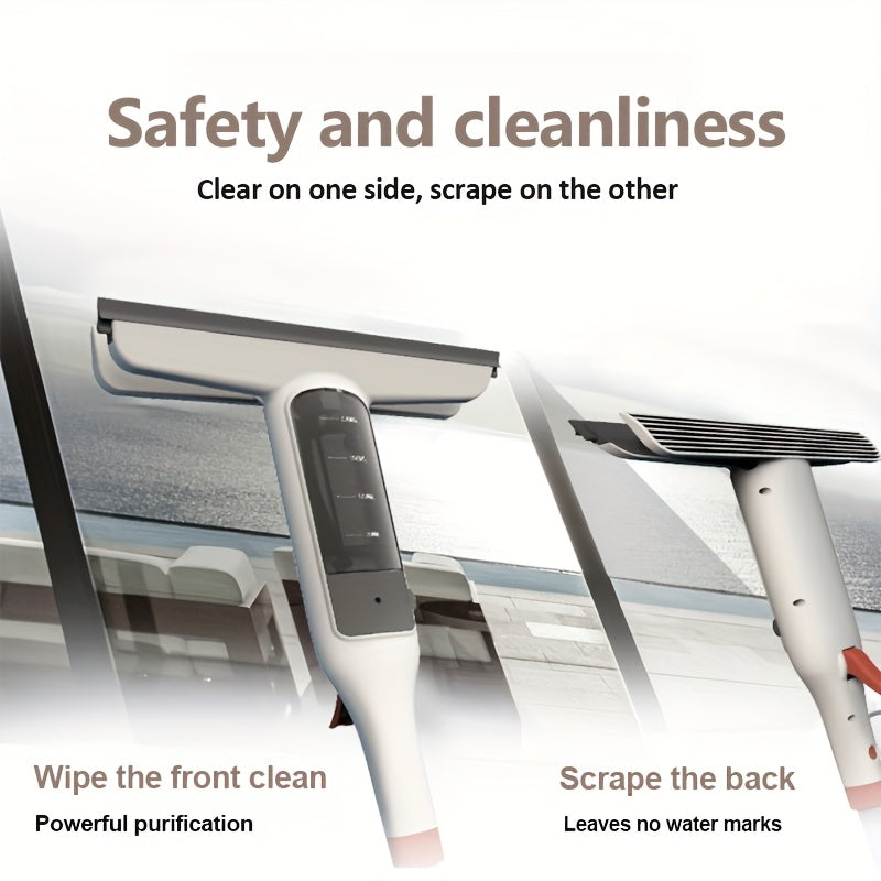 3-in-1 Glass Cleaning Kit with Durable Metal Pole, Squeegee, and Scraper for High Windows, Shower Doors, and Car Windshields – Streak-Free Home Cleaning Tool