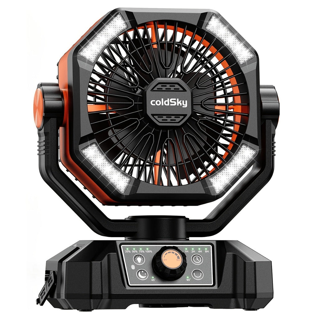 Camping Fan with 20000mAh Battery, 8-Speed Settings, Enhanced Motor, and USB Rechargeability - Portable Tent Fan for Camping, Hiking, Outdoor Adventures, and Emergency Use