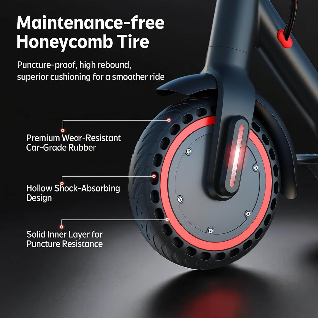 Electric Scooter for Adults, 350W/500W Motor Foldable E-Scooter, 19MPH Top Speed, 19-Mile Long Range, Anti-Skid Solid Tires, LCD Display, Dual Brake Commuting Scooter with LED Lights and Adjustable Speed
