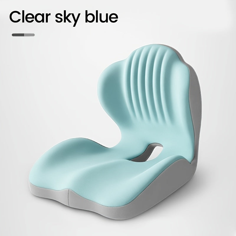 Ergonomic Memory Foam Seat Cushion with Back Support & Breathable Hollow Design – Comfortable Coccyx Cushion for Office Chair, Car Seat, and Long-Term Sitting, Unisex