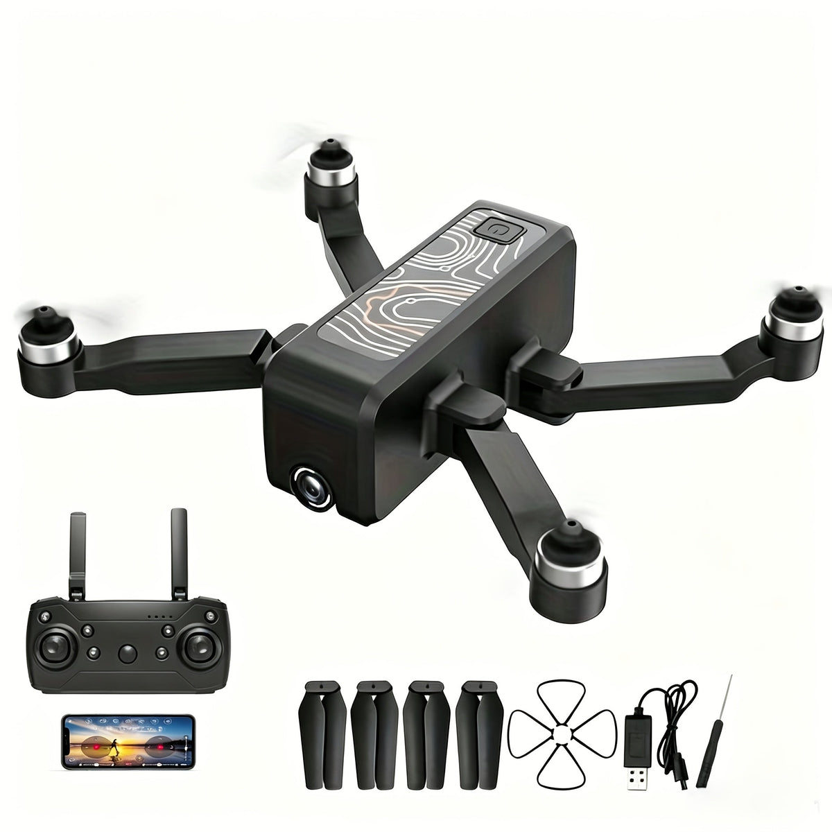 H5 Mini Drone with 4K HD Camera, Brushless Motor, Anti-Shake Gimbal, 3 Batteries, Carrying Case, One-Button Takeoff, Obstacle Avoidance, Orbit Flight, Windproof, Stable RC Drone for Adults and Beginners