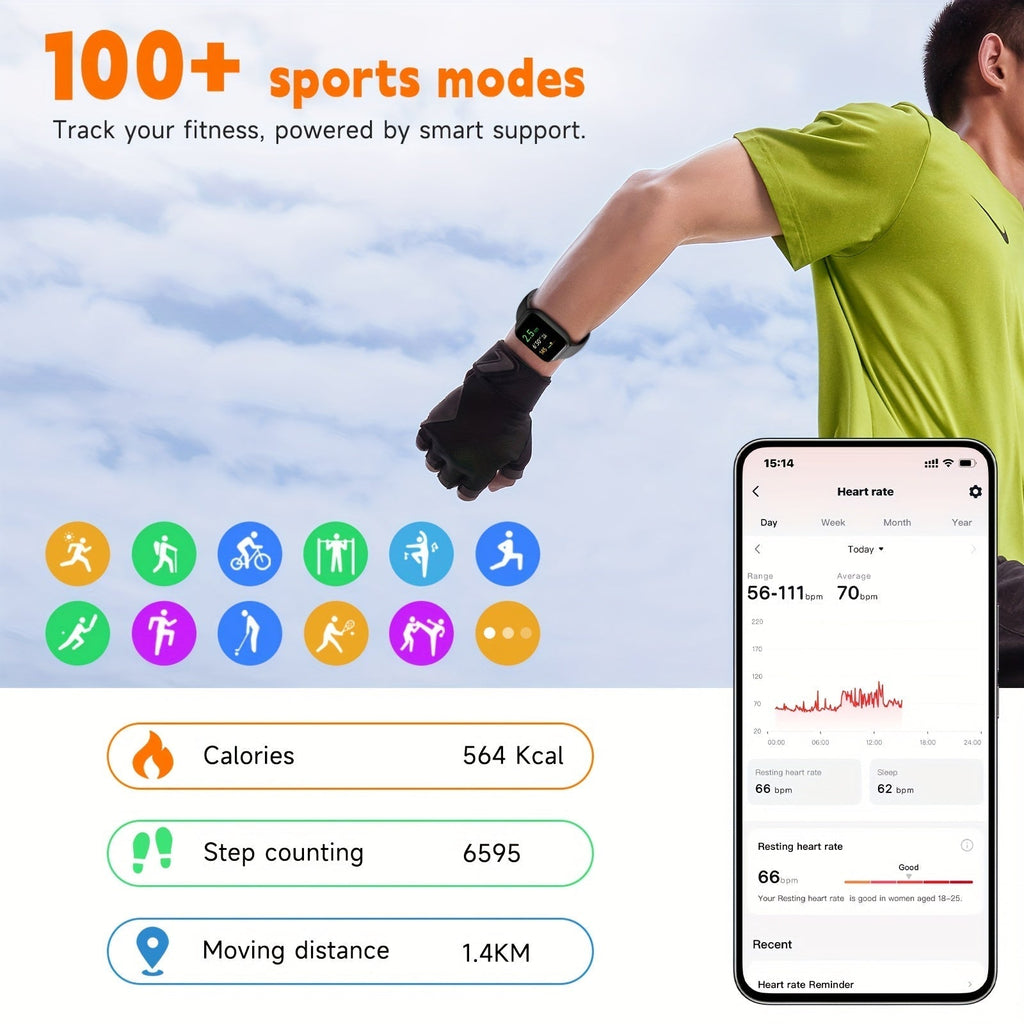 Smartwatch with Alexa Built-In, 1.95" Large HD Screen, Wireless Bluetooth Calling, 100+ Sport Modes, Fitness Tracker, Pedometer, Heart Rate & Sleep Monitor – iPhone & Android Compatible, Unisex for Men & Women, 12 Colors