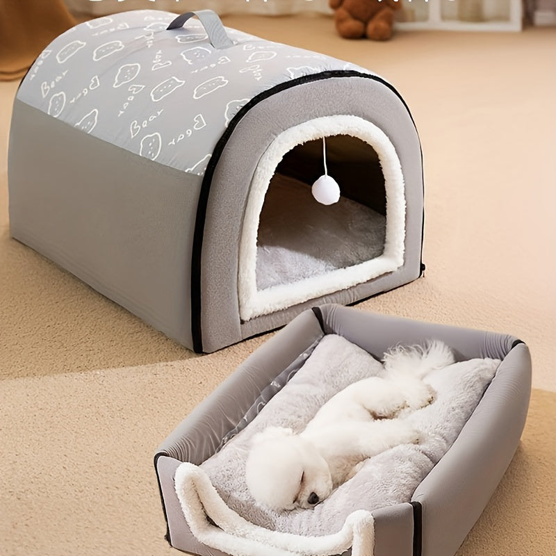 Washable Dog Bed with Removable Cover & Non-Slip Bottom – Orthopedic Foam Support, Cozy All-Season Bed for Small, Medium, and Large Dogs Up to 99 LBS, Cartoon Design, Machine Washable