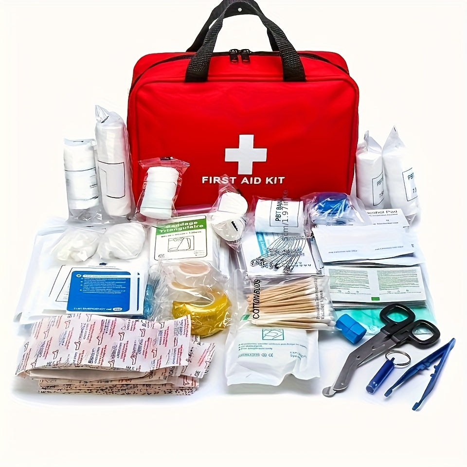 22-Piece Portable First Aid Kit for Car Travel, Camping, and Hiking; Compact Emergency Medical Rescue Kit for Home, Office, and Outdoor Adventures; Lightweight Zip Bag