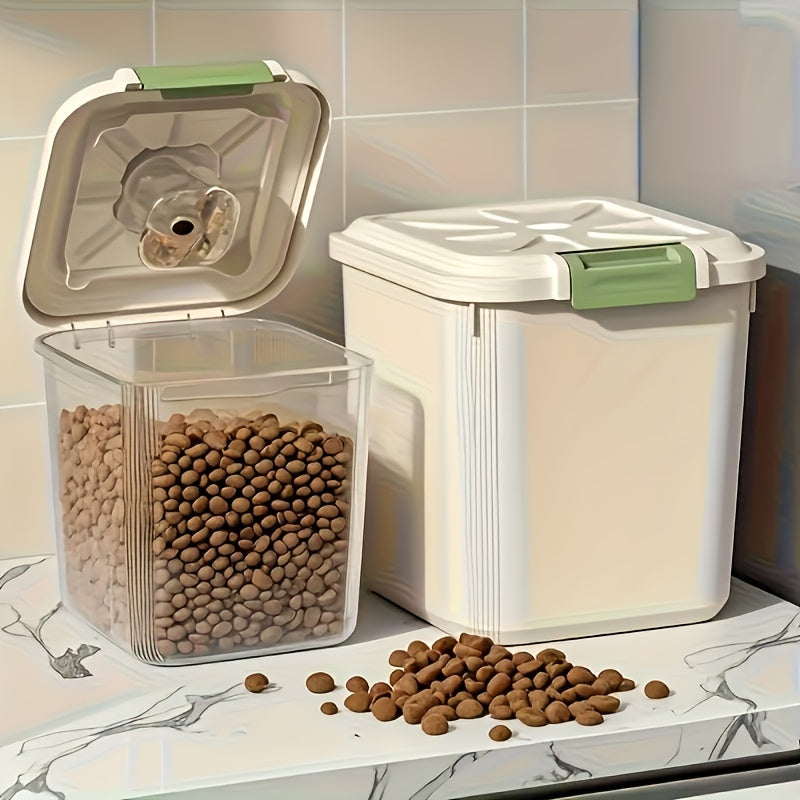 Airtight Pet Food Storage Container with Wheels, Locking Lid, Built-in Scoop, Moisture-Proof Dog and Cat Food Bin for Kitchen Pantry, 11/22/38/55 lbs Dry Food Storage