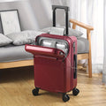 20-Inch Carry-On Luggage with Password Lock & Spinner Wheels – Lightweight Large Capacity Hard Shell Suitcase for Travel in Red White Green Gray