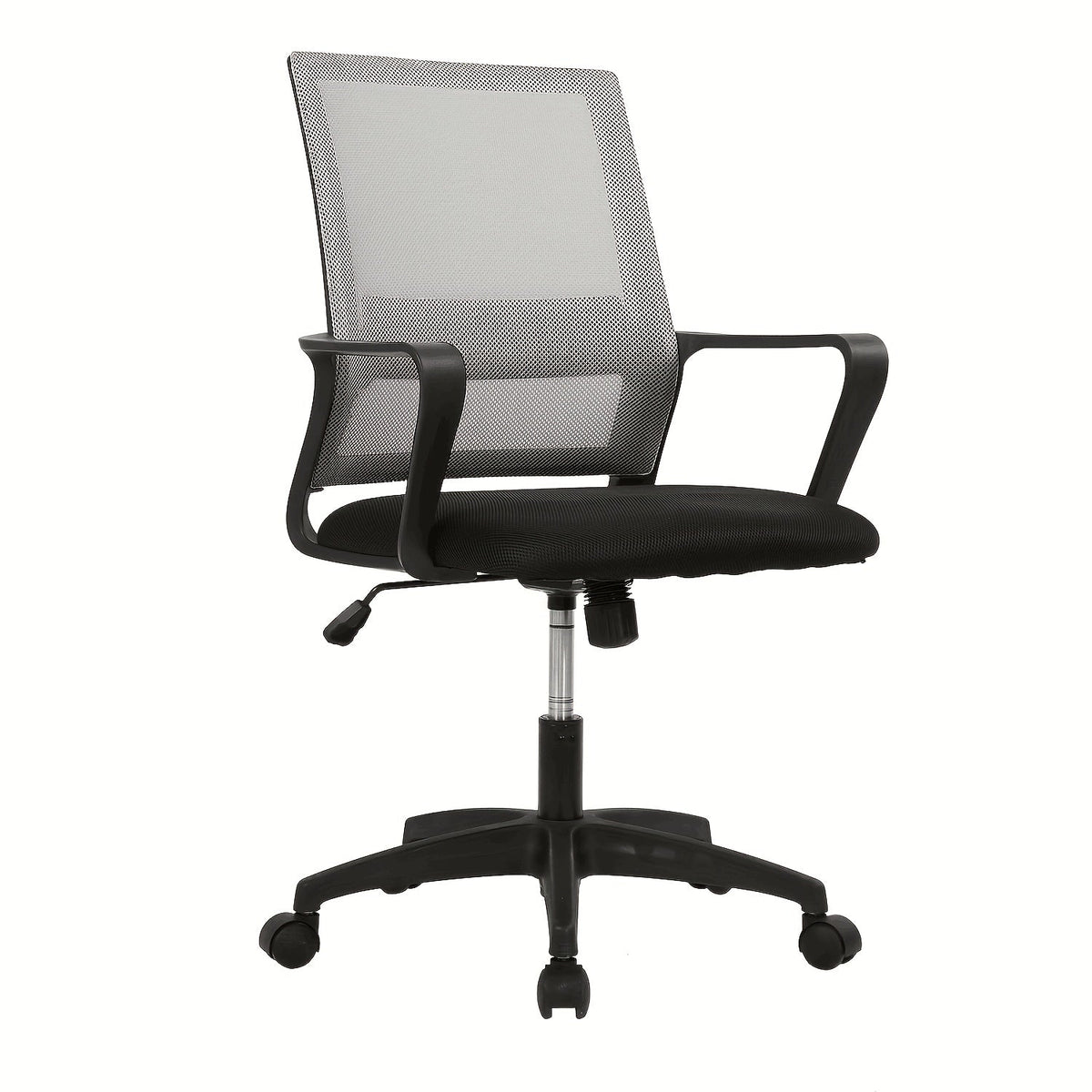 Mid-Back Ergonomic Mesh Office Chair, 360° Swivel, 5-Wheel Base, Lumbar Support Computer Desk Chair for Home Office - 250 LBS Capacity (Available in Black, Grey, Blue, White, Pink)