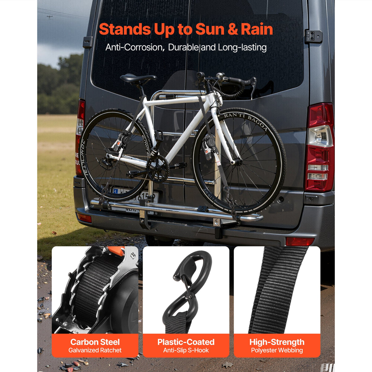 VEVOR Retractable Ratchet Straps 4-Pack - 1" x 10 ft, 400 lbs WLL / 1,200 lbs Break Strength, One-Touch Auto Retract, S-Hooks & 4 Soft Loops - Moving, Trailers, Motorcycles, Kayaks & Car Roof - Black
