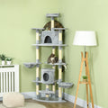 79" Large Cat Tree Tower with 2 Condos, Hammock, Sisal Scratching Posts, Plush Perches & Top Bed, Particle Board, for Cats Under 10 lbs, Indoor Cats & Kittens, 23.6"x23.6"x78.7"