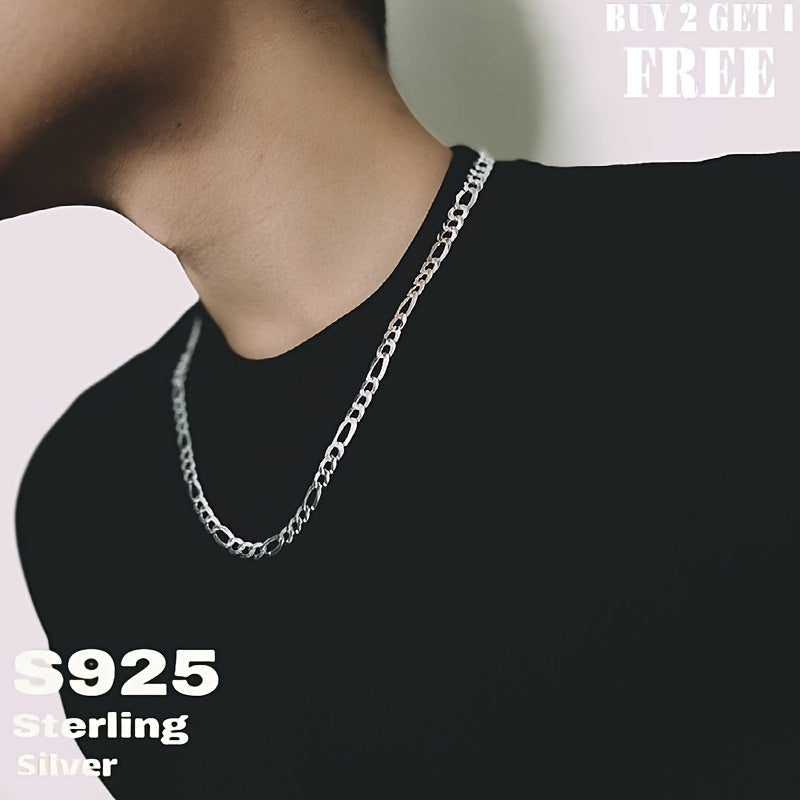 925 Sterling Silver Figaro Chain Necklace – 6mm Wide, 18 to 24 Inches, Unisex for Men & Women, Includes Gift Box – Classic Silver Chain for Everyday Wear & Gifting