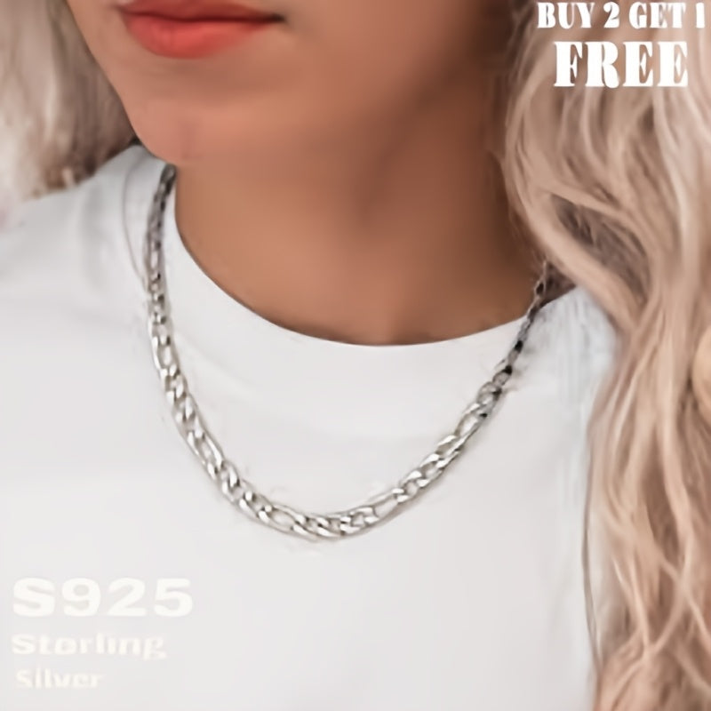 925 Sterling Silver Figaro Chain Necklace – 6mm Wide, 18 to 24 Inches, Unisex for Men & Women, Includes Gift Box – Classic Silver Chain for Everyday Wear & Gifting