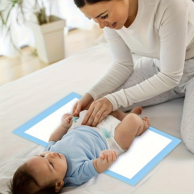 Disposable Diaper Changing Pads 100-Pack, 13x17 Inch Breathable Portable Changing Mat for Newborns, Super Absorbent Soft Waterproof Changing Pad Liners for Home & Travel