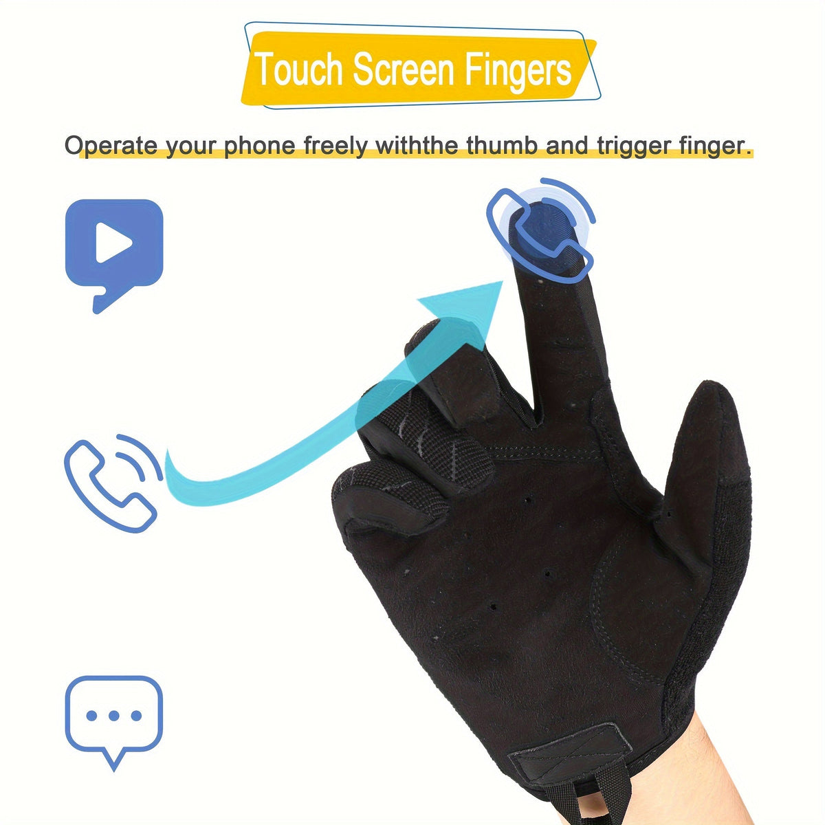 透气全指战术触屏手套 – 防滑灵活专业手套，适用于驾驶、骑行、工作及户外运动，黑绿两色，尺码 S-XL