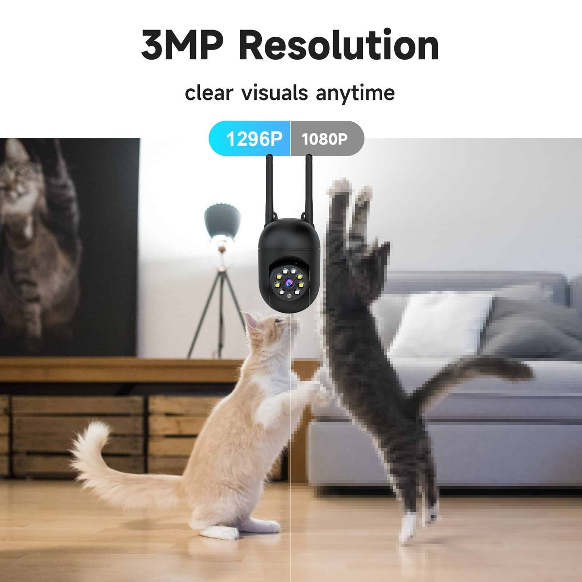 Indoor Security Camera 4-Pack 3MP Wireless – Cloud Storage, 2.4G/5G Dual-Band WiFi, AI Motion Detection, Two-Way Audio & Color Night Vision for Home Surveillance System