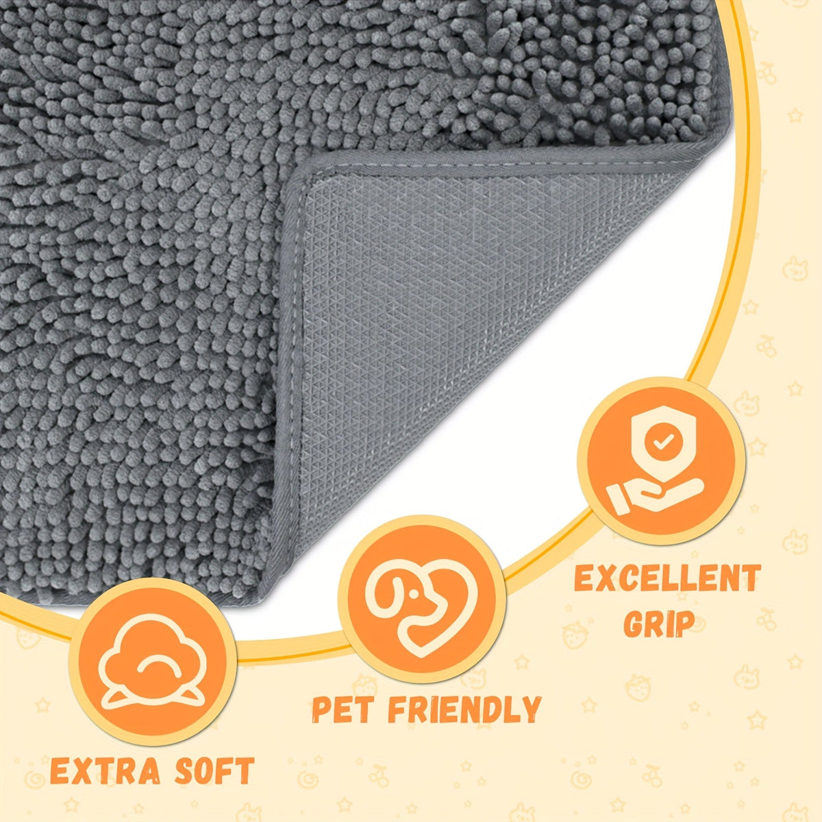 Dog Door Mat for Muddy Paws 2-Pack – Absorbent Non-Slip Washable Microfiber Mud Mat, Quick Dry Indoor Entry Floor Mat for Dogs, Machine Washable, Available in 24x17 & 32x20 inches, 3 Colors