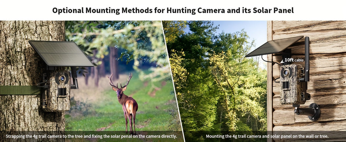 4G LTE Solar Trail Camera – 4K Live Video Remote Viewing, 82ft HD Night Vision, 0.2s Trigger Speed, Built-in SIM Card, IP65 Waterproof, No WiFi Required, Hunting Wildlife Camera, 1 pc / 4 pcs