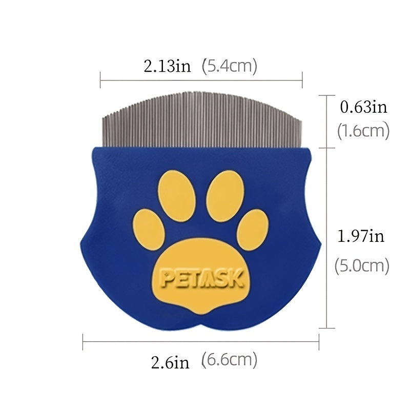 Pet Grooming Comb Set for Dogs, Cats, and Rabbits - Facial Wide-Tooth Needle Comb with Round-Head Curved Design, Flea Comb, and Tail Cleaning Comb for Small-Face and Full-Body Grooming