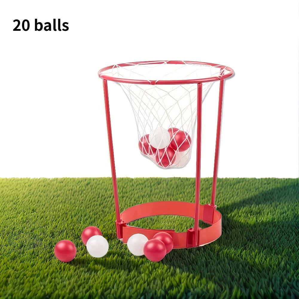 Headband Basketball Party Game for Kids & Adults, 20 Colorful Balls, Adjustable Net Headband, 2-Player Parent-Child Interactive Competitive Indoor Game, Family Fun Activity, Birthday Party Supplies