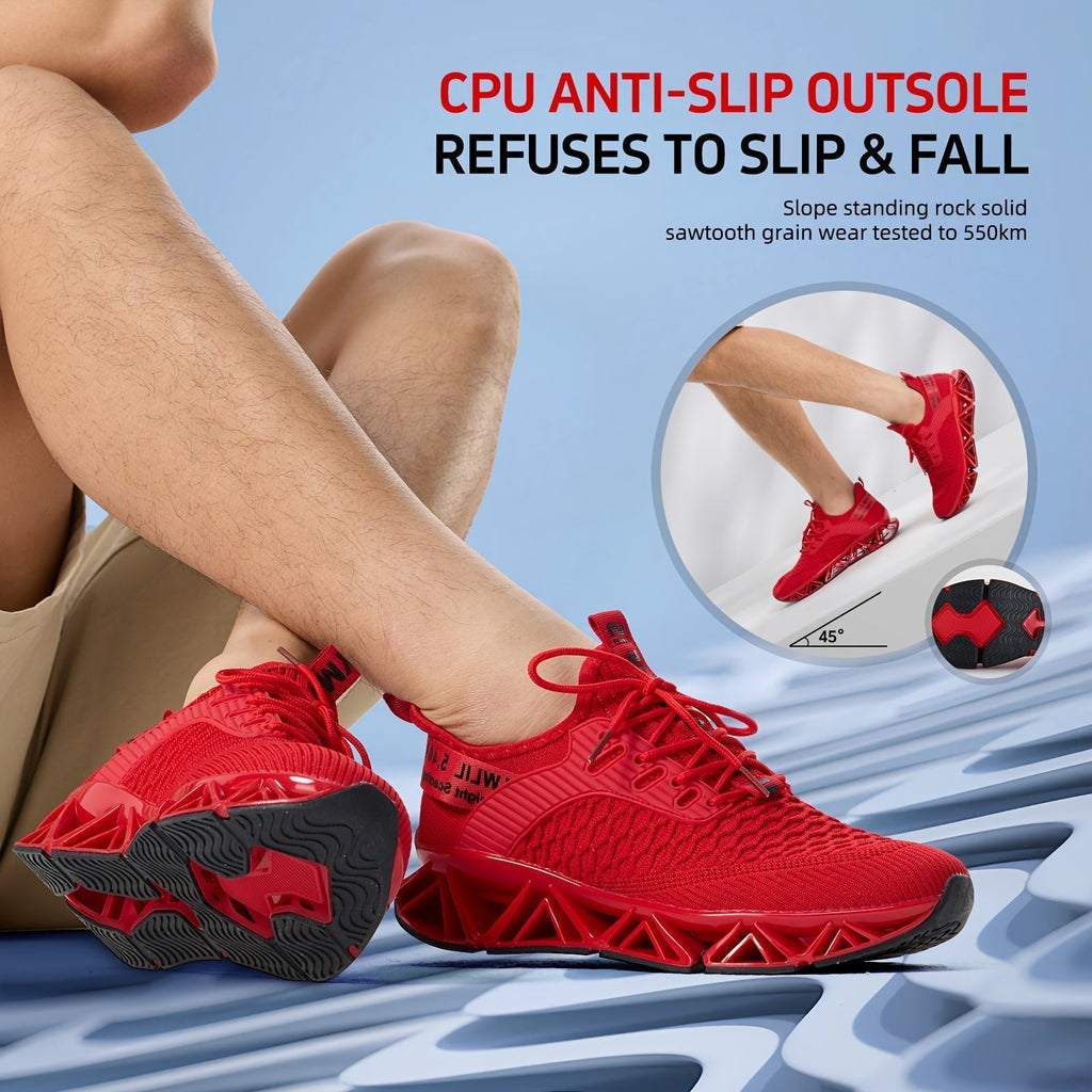 Men's Lightweight Breathable Running Shoes, Non-Slip TPU Sole, EVA Cushion, Lace-Up Low-Top Sneakers, 3 Colors, Sizes US 7.5-13, All-Season Wear-Resistant Training Casual Athletic Shoes