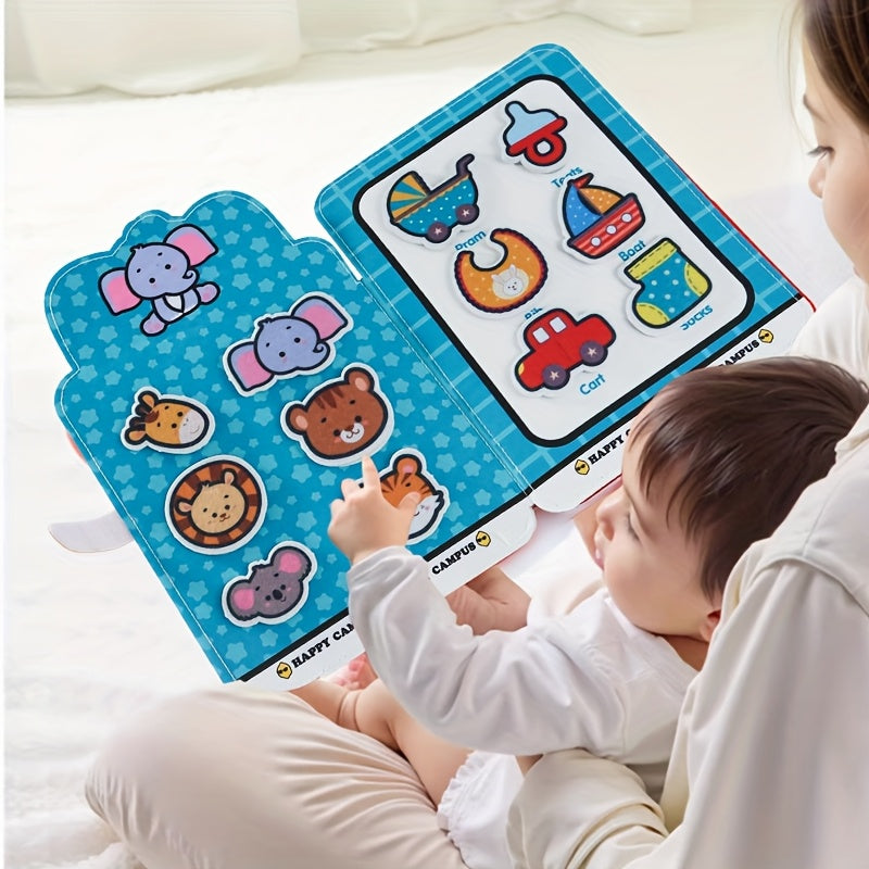 Reusable Sticker Book for Toddlers Baby Enlightenment Activity Book Develops Hand-Eye Coordination, Concentration, Cognitive Skills, Early Learning Educational Gift for Kids