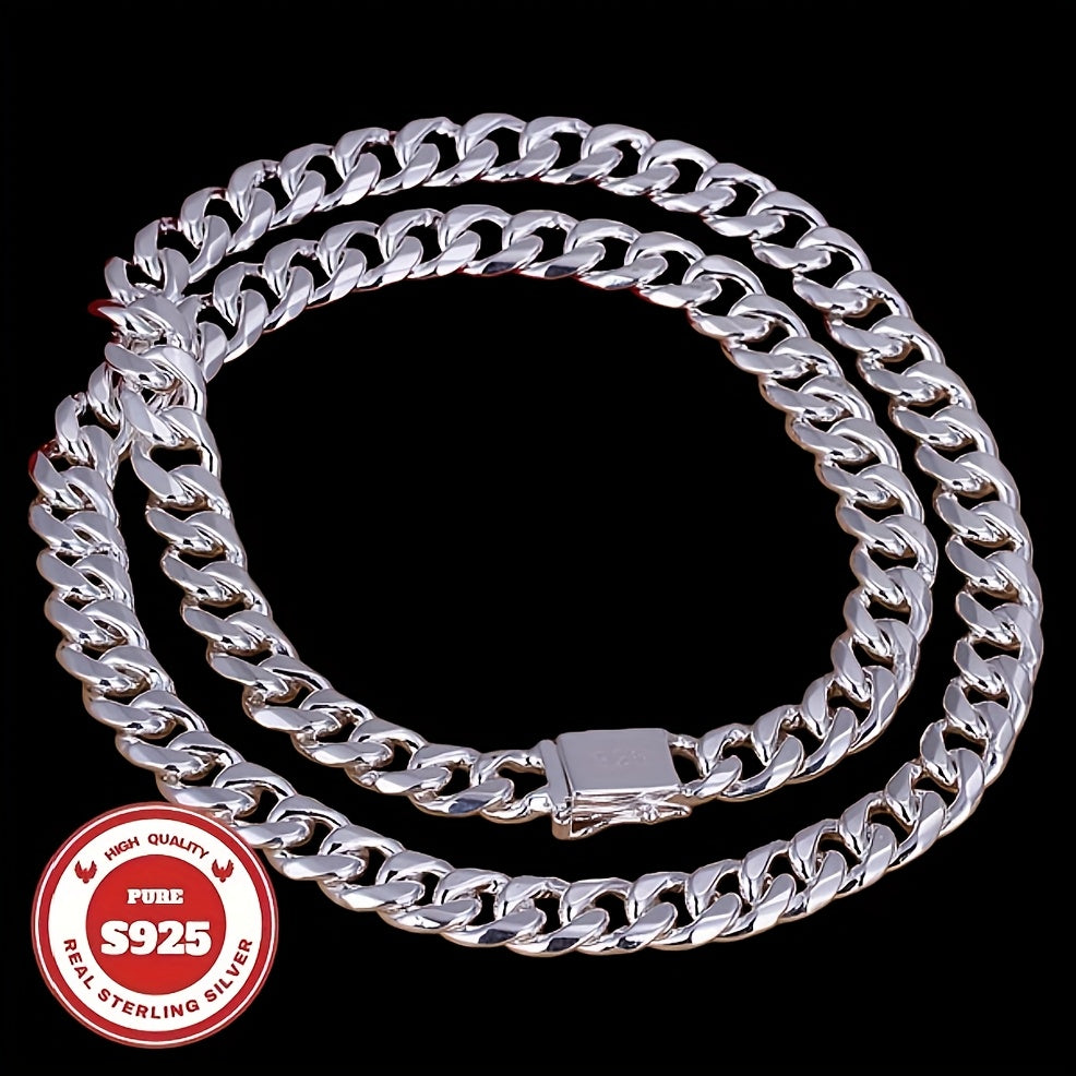 S925 Sterling Silver Cuban Chain Necklace for Men – 6mm & 10mm Wide, 18 to 24 Inches, Handcrafted Heavyweight Bold Link Chain, Durable Jewelry for Everyday Wear and Special Occasions