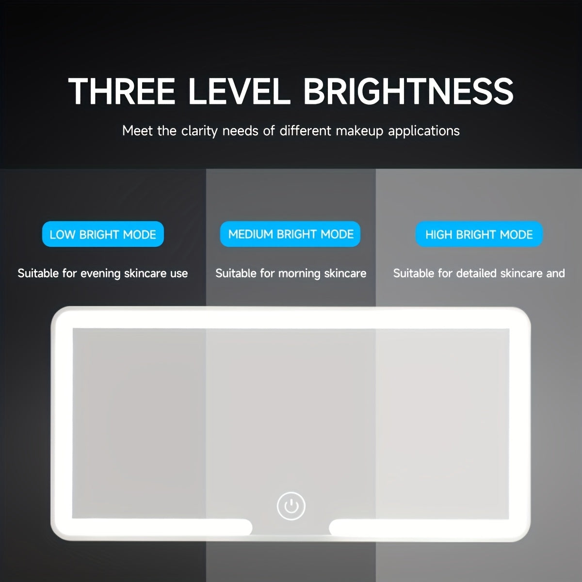 Rechargeable Ultra-Thin LED Car Visor Vanity Mirror, 3 Light Modes Lighted Makeup Mirror for Car, Truck, SUV, Low-Voltage Sun Visor Mirror, Gift for Women, White