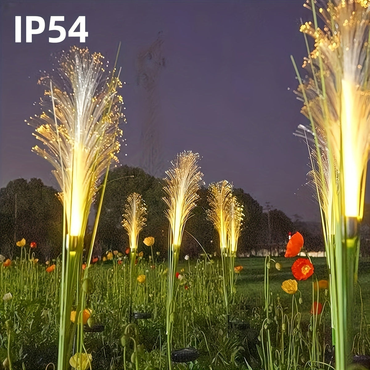 Solar Powered Golden Grass Garden Lights – Energy-Efficient Outdoor Decorative Stake Lights for Yard, Patio & Balcony, Ni-MH Battery, Semi-Flush Mount, Available in 1pc or 2pcs