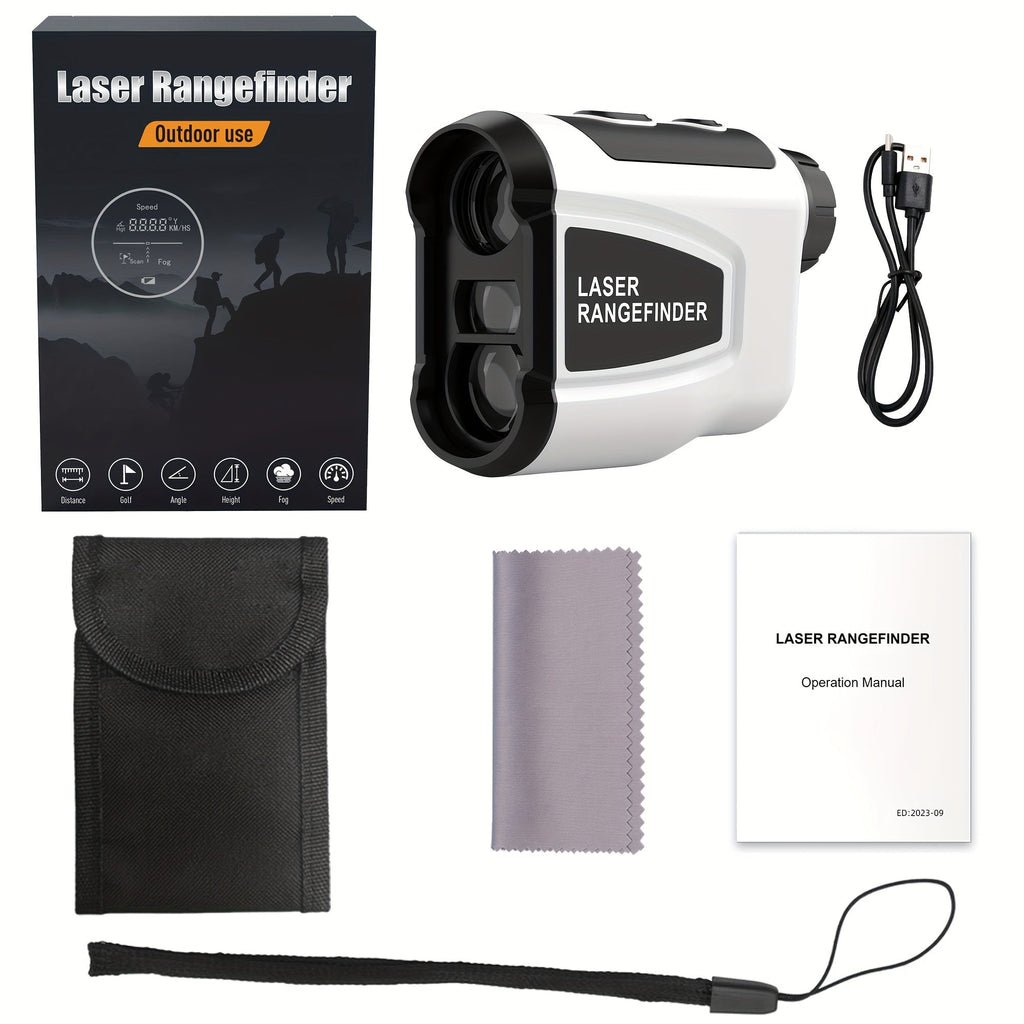 1200 Yard Laser Golf Rangefinder, 6X Magnification, Slope Switch, Pulse Vibration, Target Lock, Trajectory Compensation, Type-C Rechargeable for Golf and Hunting