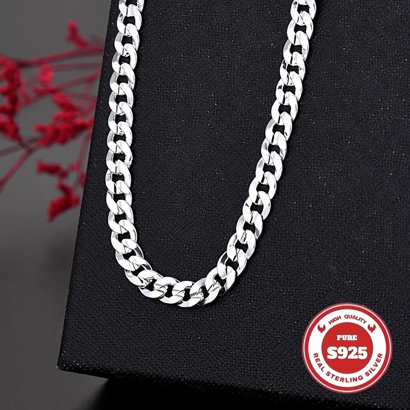 S925 Sterling Silver Cuban Chain Necklace for Men – 6mm & 10mm Wide, 18 to 24 Inches, Handcrafted Heavyweight Bold Link Chain, Durable Jewelry for Everyday Wear and Special Occasions