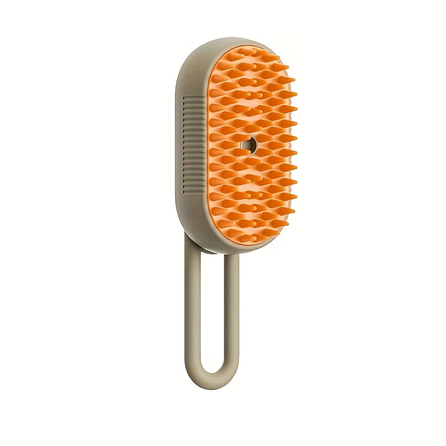 3-in-1 Rechargeable Cat Steam Brush, Self-Cleaning Grooming Comb with Steaming Technology for Detangling and Shedding Removal, USB Rechargeable Pet Grooming Tool with Spray System