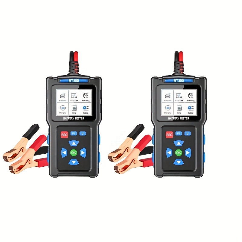 Car Battery Load Tester 12V 24V BT300 - 20-2000 CCA Digital Automotive Battery & Alternator Analyzer, Cranking Charging System Tester for Cars, Trucks, Motorcycles, SUVs, Marine, AGM, Gel, and Lead-Acid Batteries