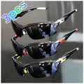 3 Pack Polarized Sunglasses UV400 Protection Unisex Outdoor Sports Eyewear for Cycling, Running, Fishing, Driving, and Golf, Lightweight Frame with Anti-Glare Lenses - Black, Yellow, and Red Set