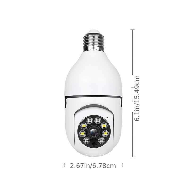 2-Pack 4MP Bulb Security Camera, Wireless 360° Panoramic HD, 5GHz/2.4GHz WiFi, Night Vision, Two-Way Audio, App Control, Indoor Home/Garage/Pet Monitoring Camera